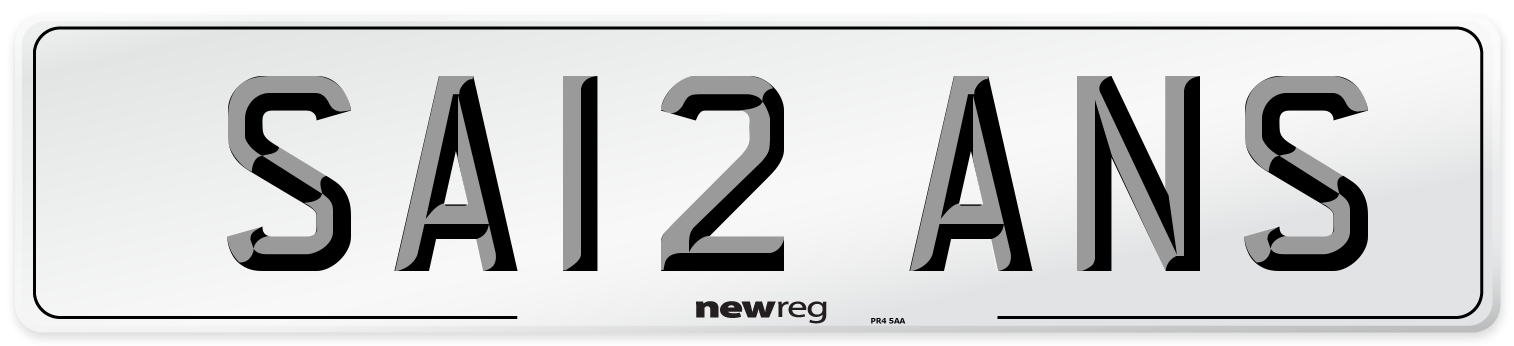 SA12 ANS Number Plate from New Reg